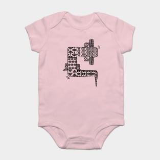 Axolotl Zendoodle Black Baby Bodysuit